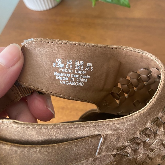 FERGALICIOUS By Fergie Vagabond Heeled Sandal Tan Brown Slingback Size 8.5 - Picture 7 of 9